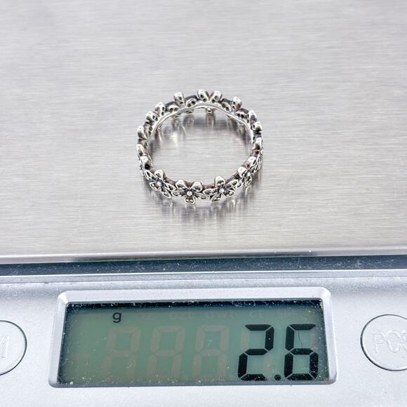 Vintage Pandora Sterling Silver Dazzling Daisy Meadow Ring Size 6 - Picture 7 of 7